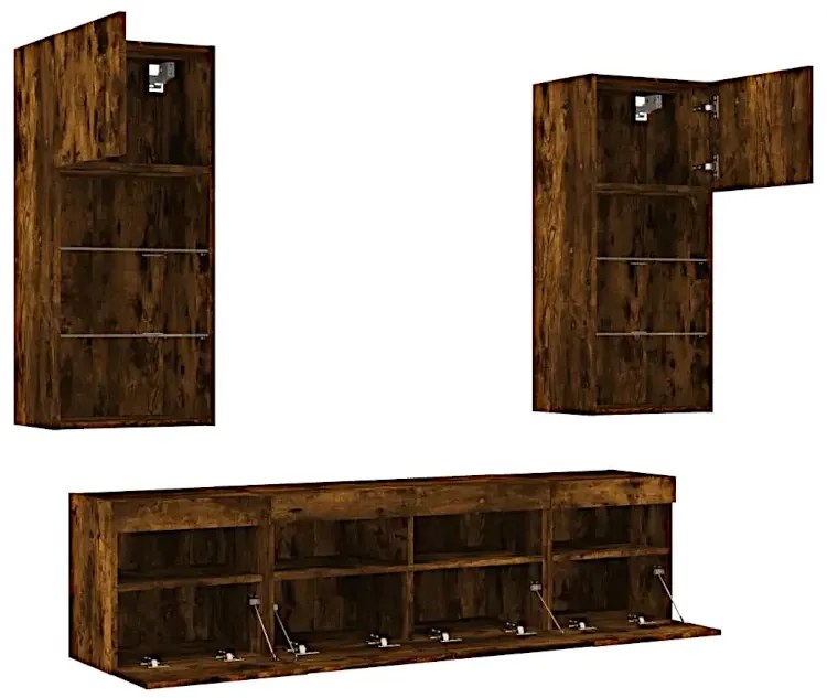 5-częściowy zestaw mebli w kolorze przydymionego dębu - Ramoni