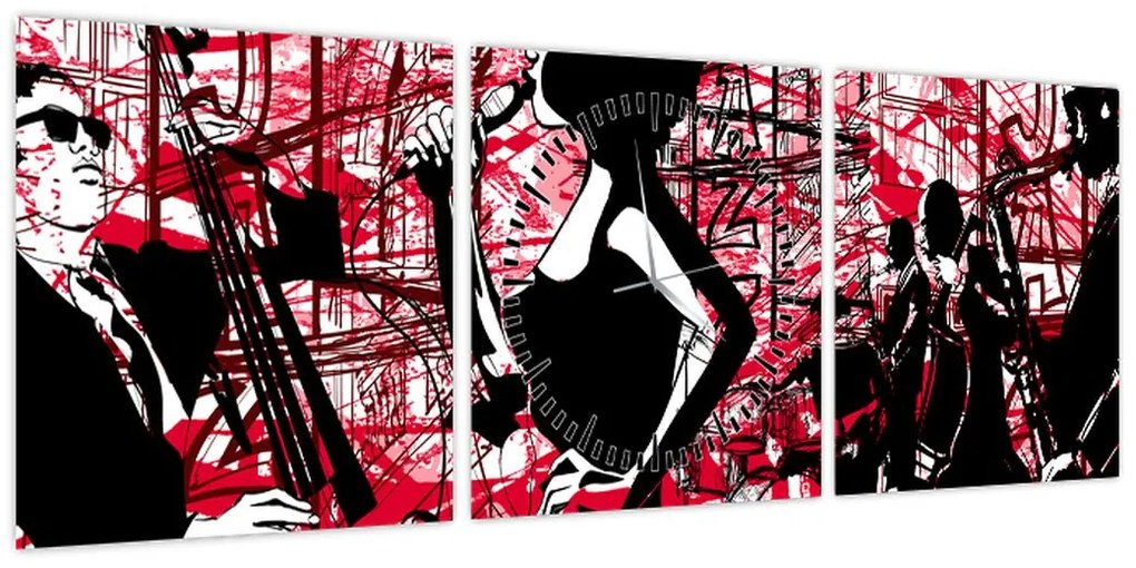 Obraz - Jazz (z zegarem) (90x30 cm)
