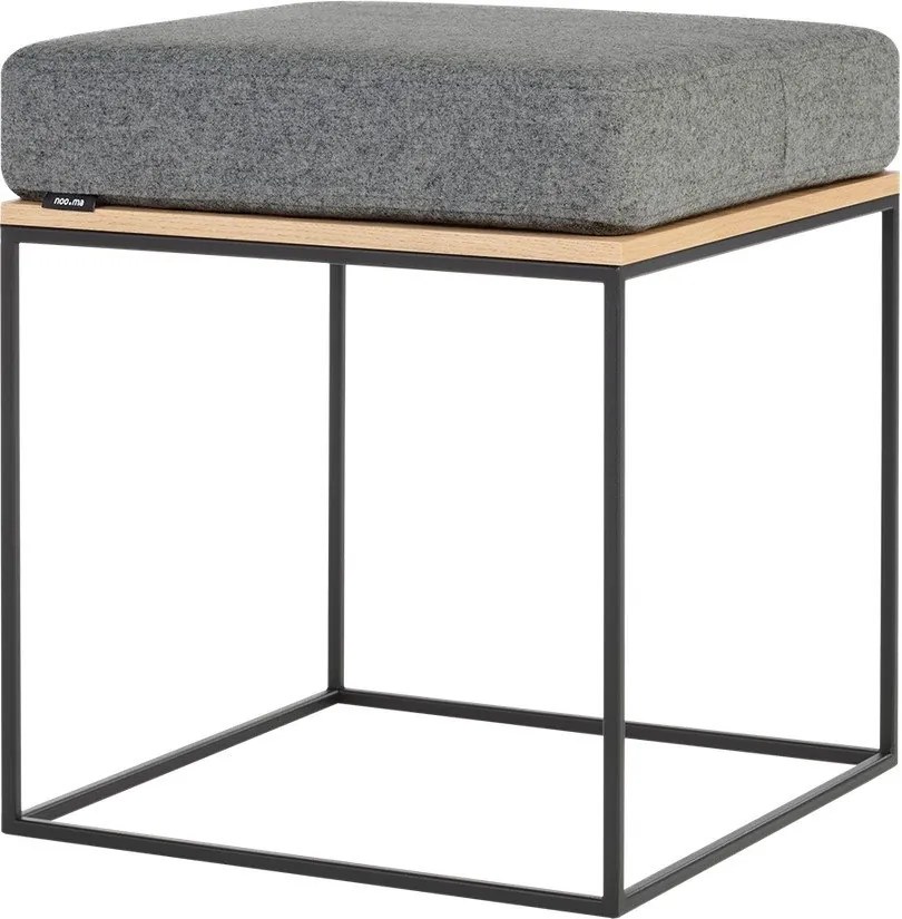 Szary tapicerowany stołek Feo – noo.ma