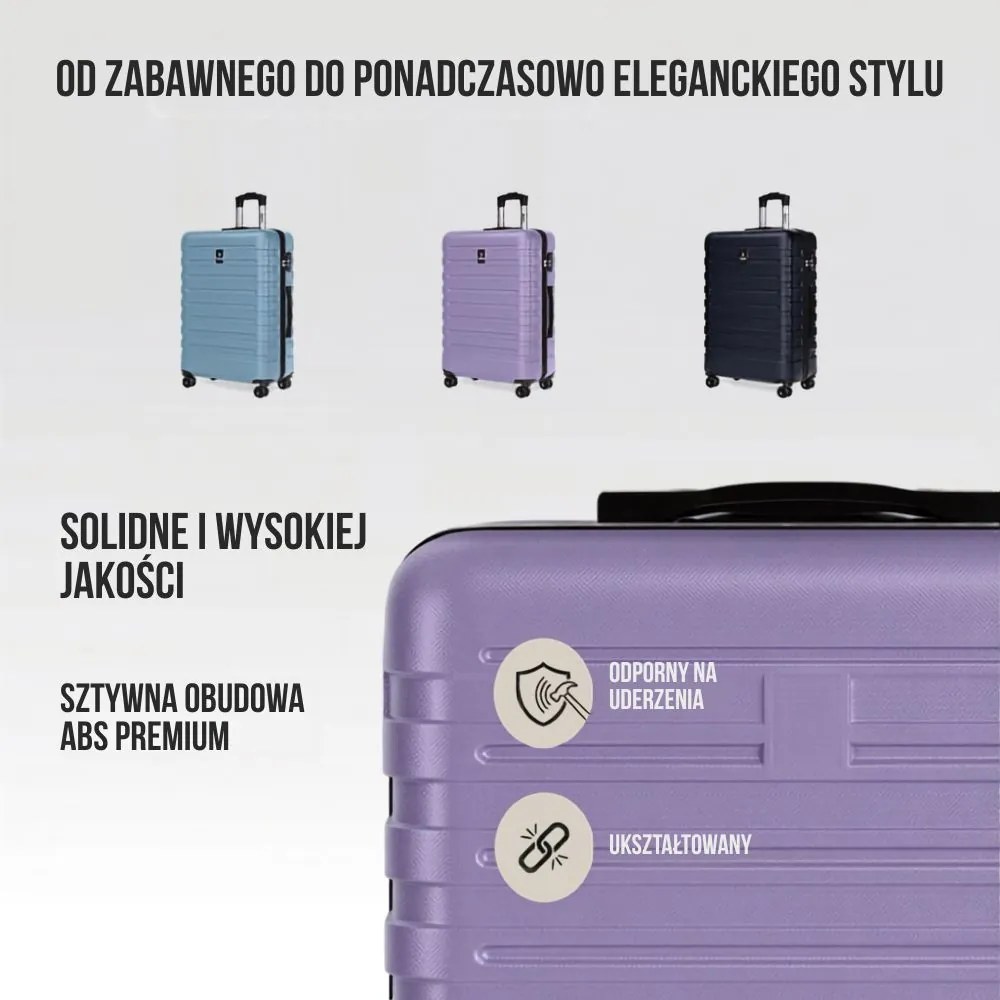 Zestaw walizek podróżnych NEW YORK, 3-elementowy, ABS, jasnofioletowy Deuba