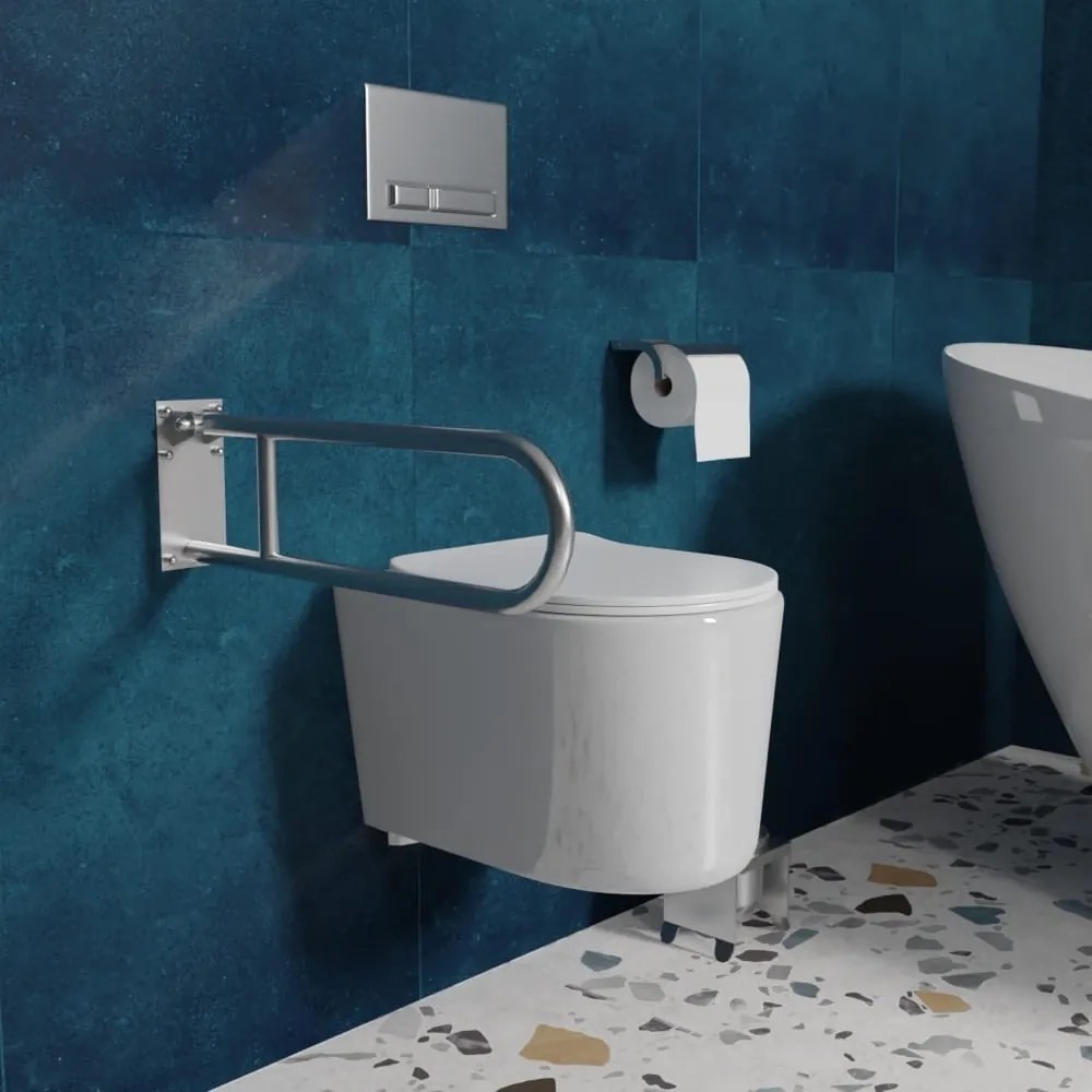 Uchwyt łazienkowy uchylny srebrny