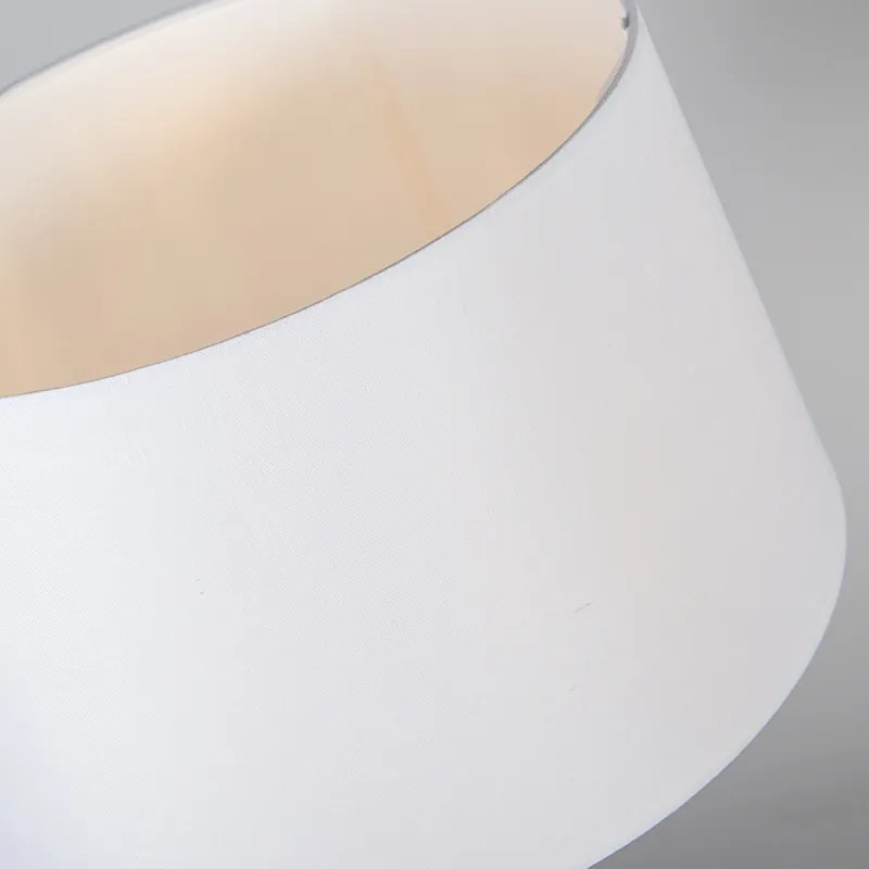 Lampa stołowa ze stali z białym kloszem 35 cm regulowana - Parte Nowoczesny Oswietlenie wewnetrzne