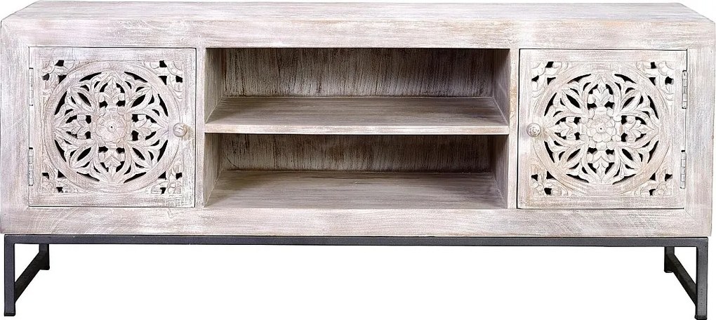 Uchwyt do telewizora i nóżki metalowe białe stare