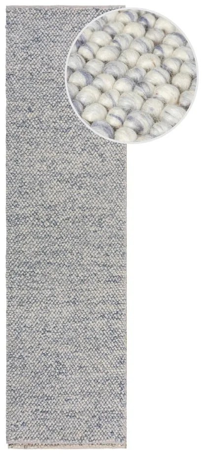 Jasnoniebieski chodnik z mieszanki wełny tkany ręcznie 60x230 cm Minerals – Flair Rugs