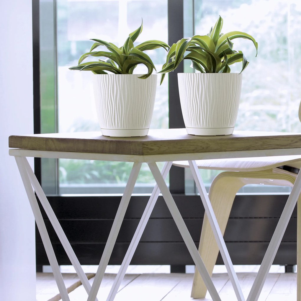 Doniczka z podstawką Sandy P 19 cm mocca PROSPERPLAST