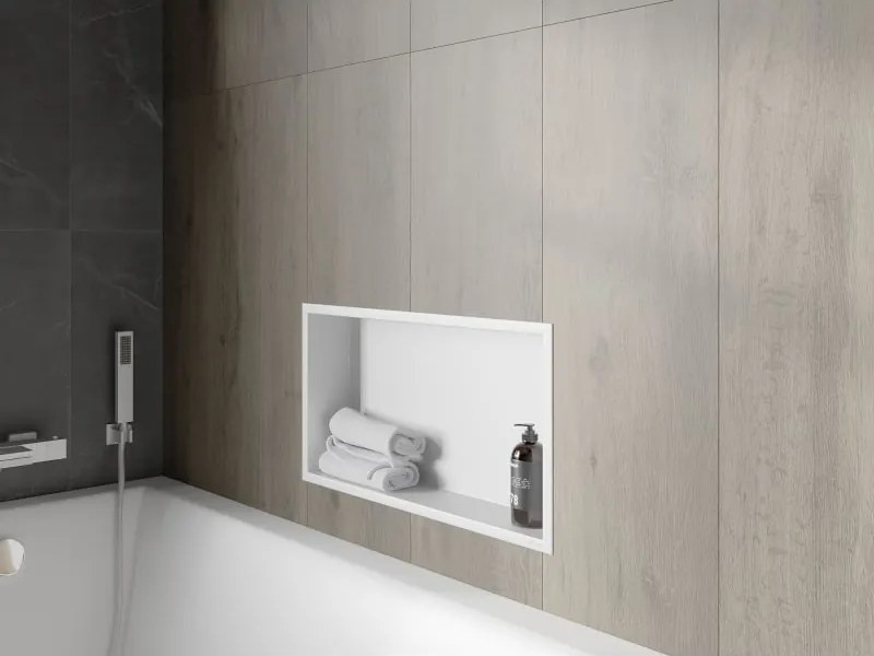Mexen X-Wall-R półka wnękowa z kołnierzem 60 x 30 cm, biała - 1920603010