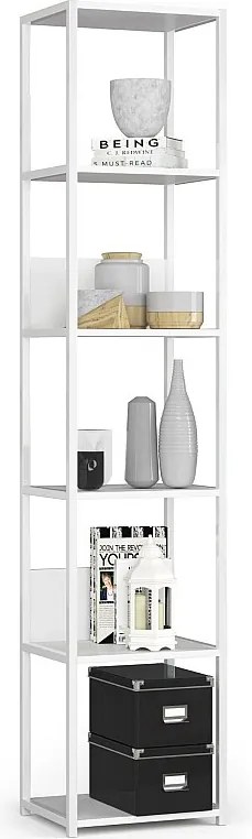 Regał loft AKORD metalowy Biały 40 cm kolor Biały mat 6 półek 40x32x192 cm