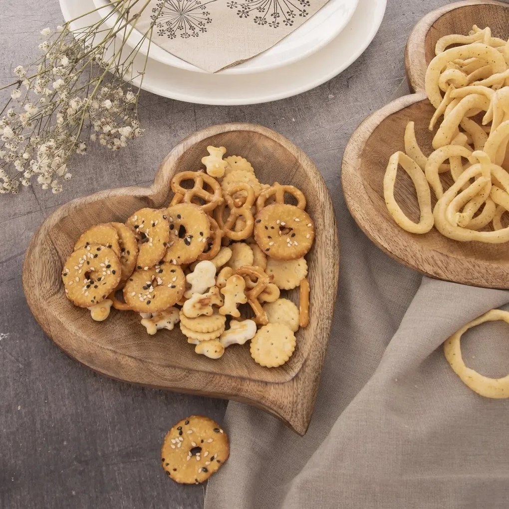 Orion Drewniana taca Mango Heart 20 x 20 cm, S