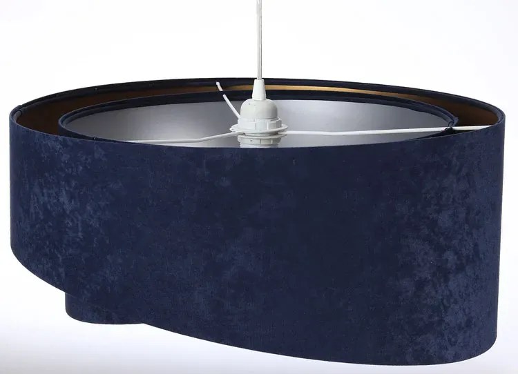 Granatowa welurowa lampa wisząca glamour E5-T19