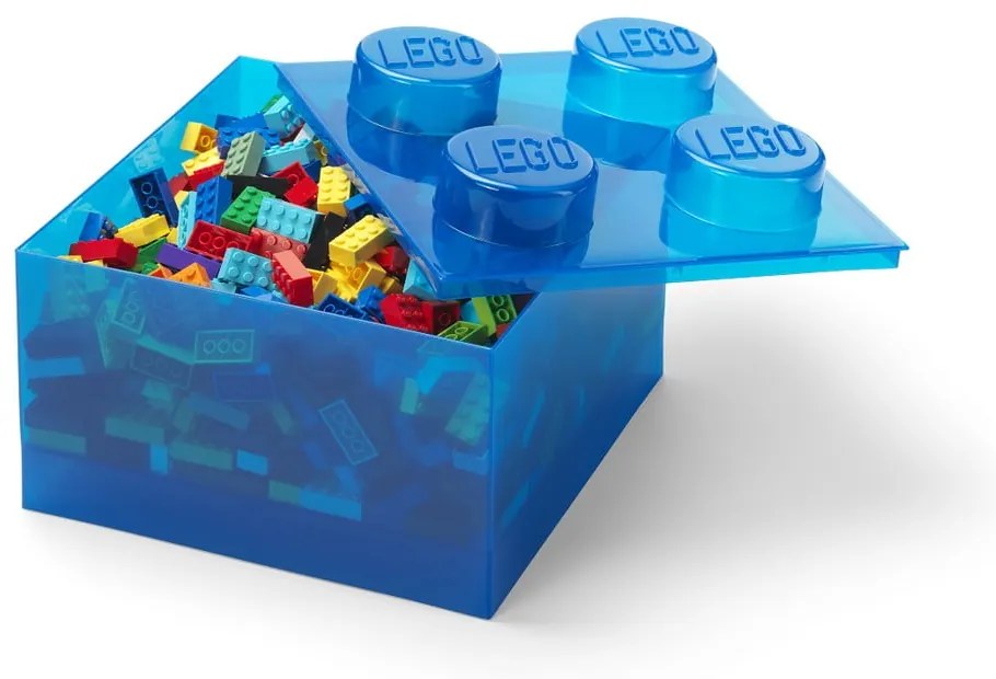 Niebieski plastikowy pojemnik dziecięcy 25x25x18 cm – LEGO®