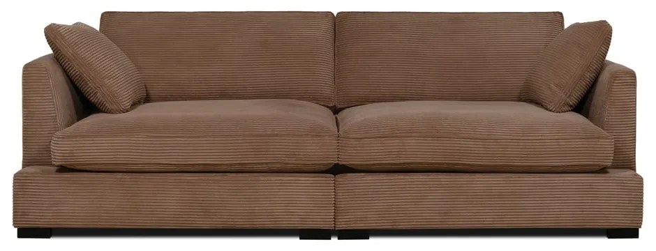 Jasnobrązowa sztruksowa sofa 236 cm Mobby – Scandic