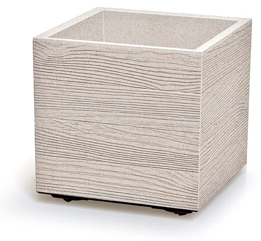 Donica Madera Case ECO Wood 28,8 x 28,8 x 29 cm biała PROSPERPLAST