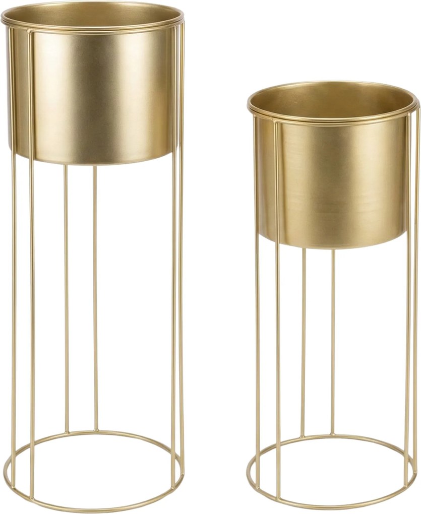 Złote stojaki na kwiaty glamour OSMOS, 2 osłonki