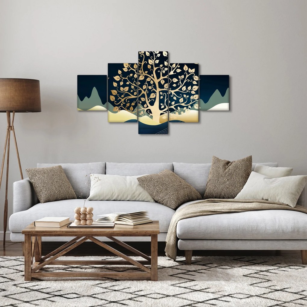 Obraz złotego drzewa (125x70 cm)