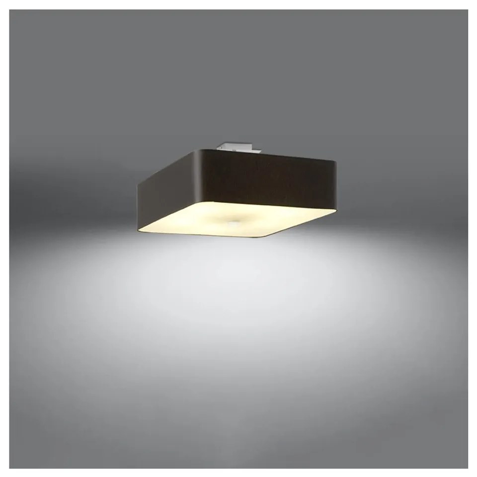 Czarna lampa sufitowa z tekstylno-szklanym kloszem 45x45 cm Kortez – Nice Lamps