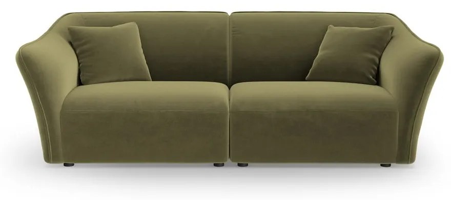 Zielona aksamitna sofa 206 cm Tokyo – Cosmopolitan Design