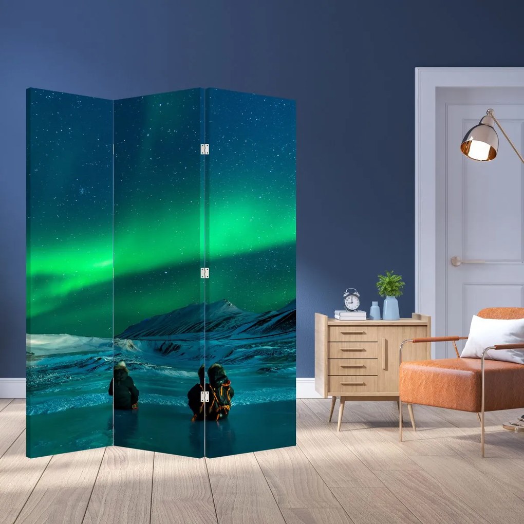 Parawan - Ludzie przy zorzy polarnej (126x170 cm)