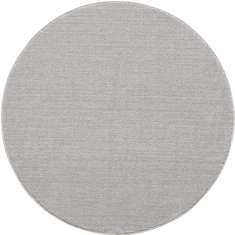 Dywan Nowoczesny Loom Srebrny koło 120 cm x 120 cm Premium 100% Polipropylen