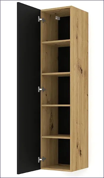 Modułowy regał ścienny dąb artisan + czarny - Herria 4X