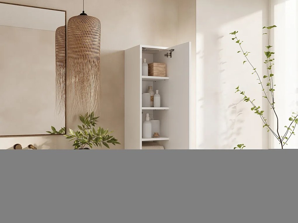 Wisząca kolumna łazienkowa KAYA 105/160 cm – Nowoczesna szafka wysoka z systemem Push to Open