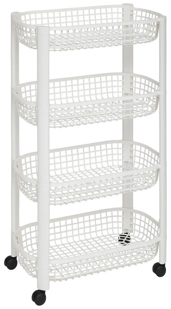Wózek kuchenny na kółkach BASKET, plastikowy, 46,5 x 25,5 x 79 cm
