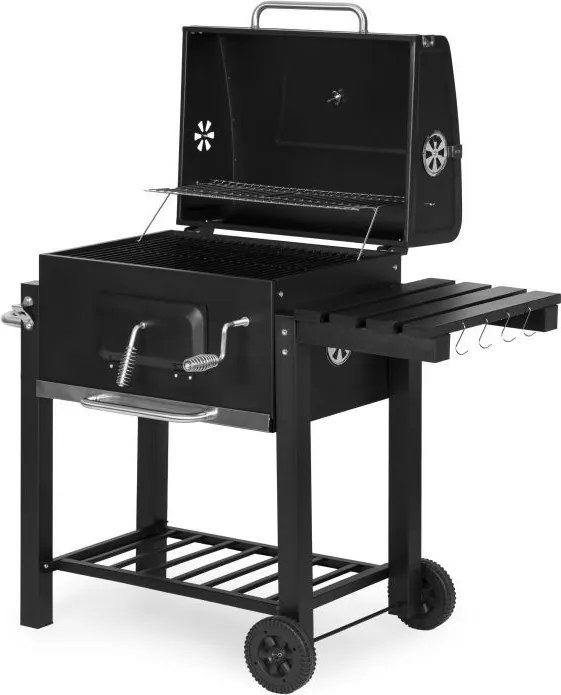 Grill węglowy ogrodowy GW-01 z półkami, kółkami i pokrywą