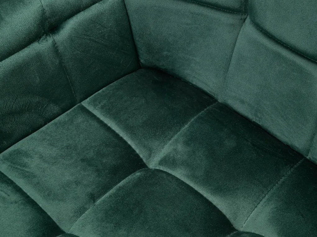 Ciemnozielone krzesło do jadalni MARLEN VELVET z czarnymi nogami