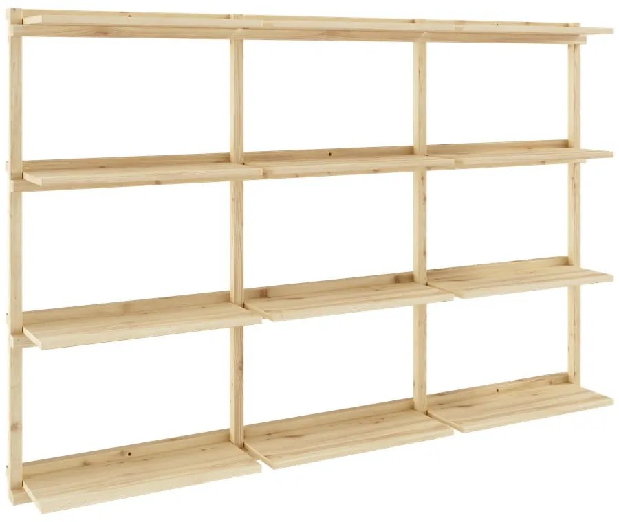 Regał ścienny z litego drewna sosnowego w naturalnym kolorze 192x127 cm Groove – Karup Design