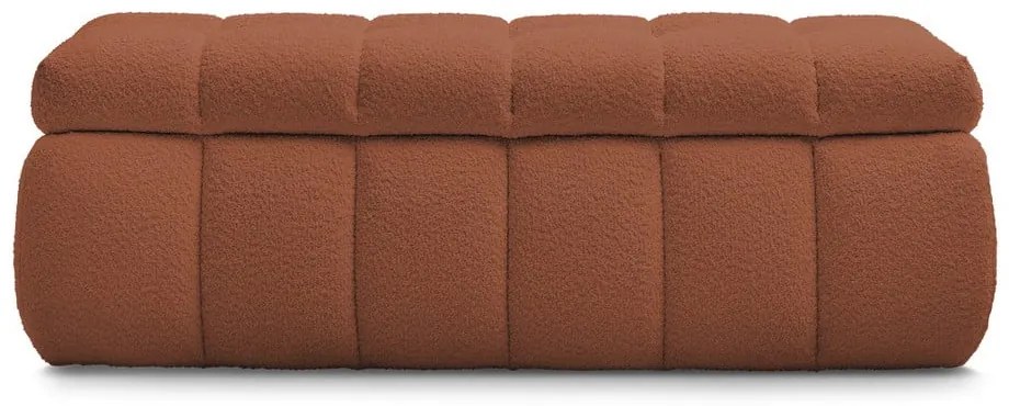 Ceglasta ławka z materiału bouclé Mont Blanc – Bobochic Paris