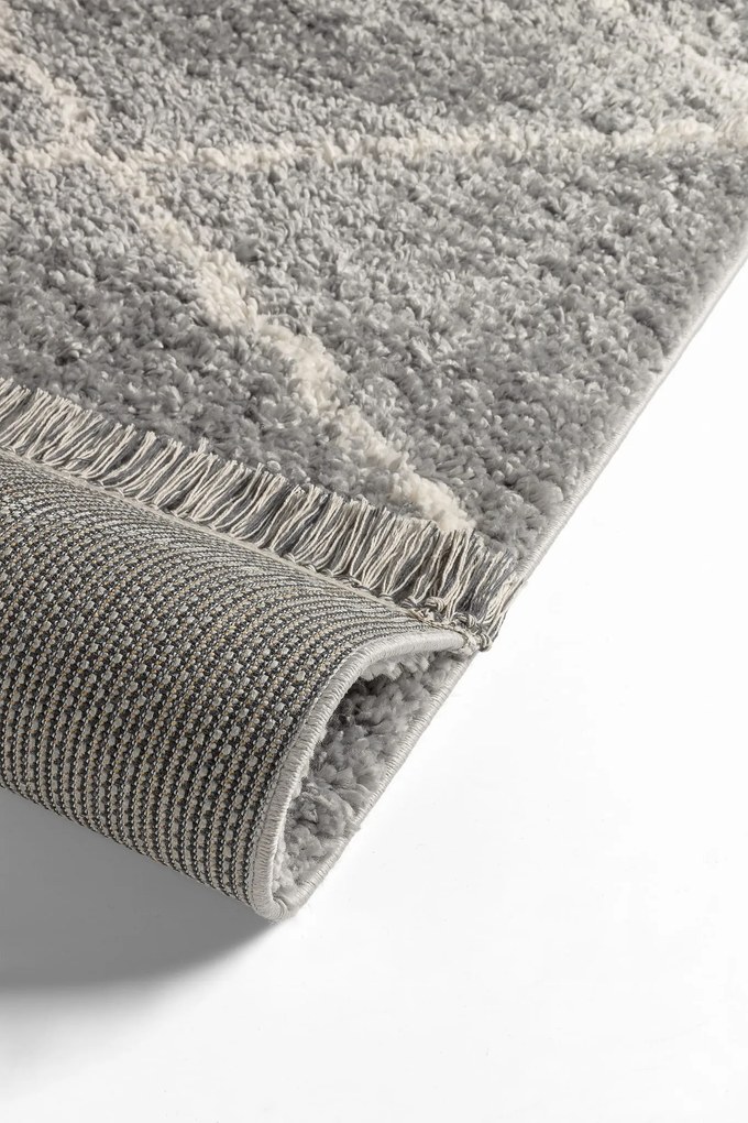 Dywan shaggy Blake romby jasny szary 155 cm x 230 cm