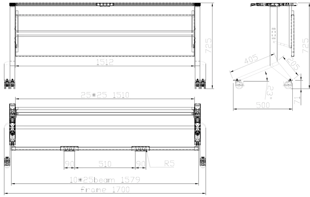 Mobilny stół PRIMO MOVE, 1800 x 600 mm, podstawa biała, grafitowy