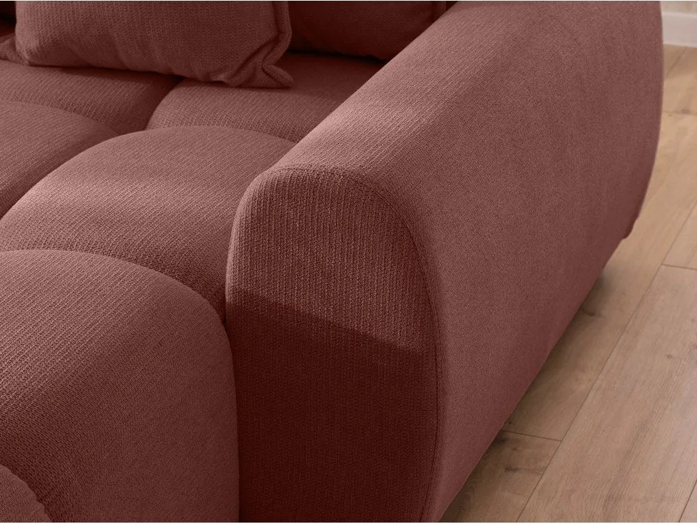 Narożnik (prawostronny/z szezlongiem) w kolorze terakoty Albane – Ropez