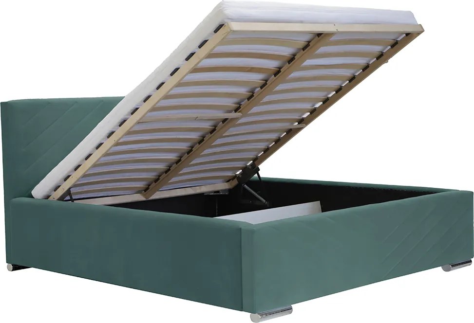 Łóżko tapicerowane z pojemnikiem COOL 140x200 cm Beżowy