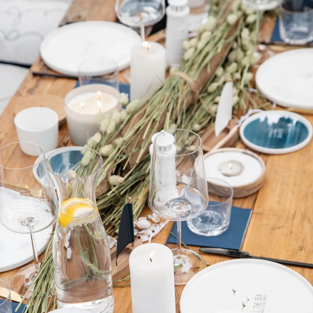 Świecznik ANCHOR z drewna i piasku