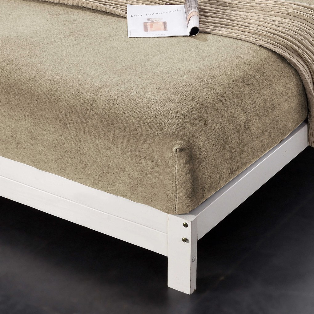 PrzytulneMieszkanie.pl Prześcieradło z mikropluszu SOFT 90x200 cm brązowe