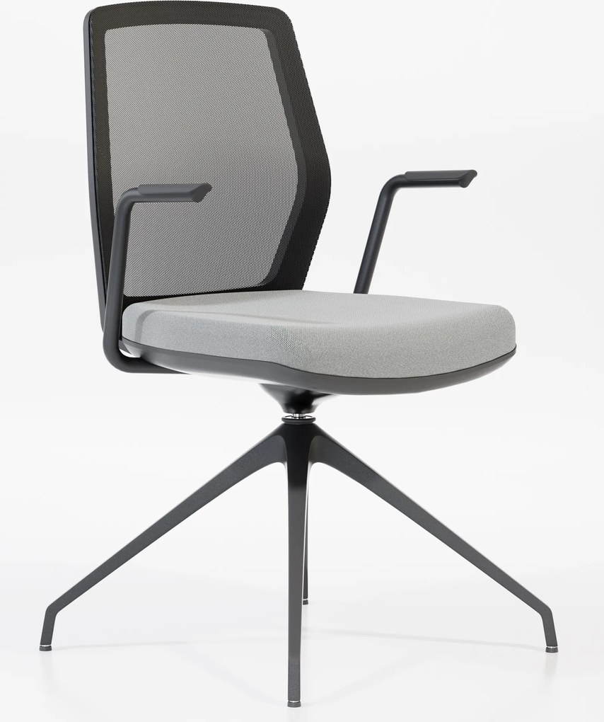 Krzesło do sali konferencyjnej z siatkowym oparciem Start Net S60