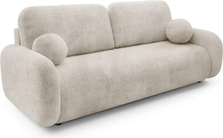 Kanapa LEON rozkładana funkcja spania BEŻOWA sofa