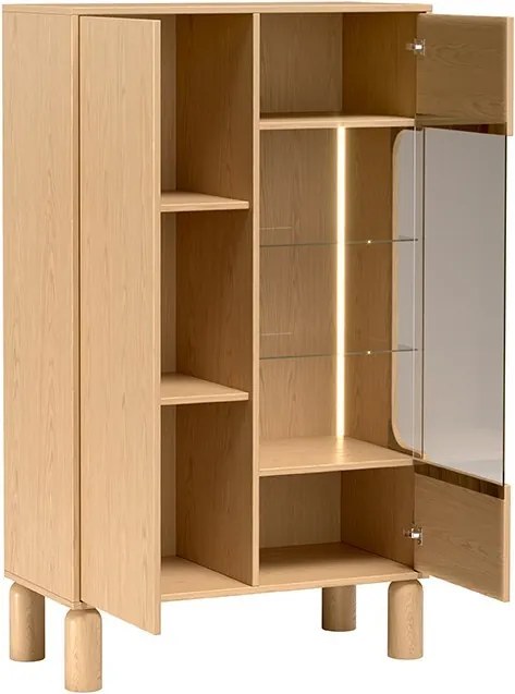 Masseno Witryna SABBIA 145,7 x 89 cm do Salonu stojąca Dąb