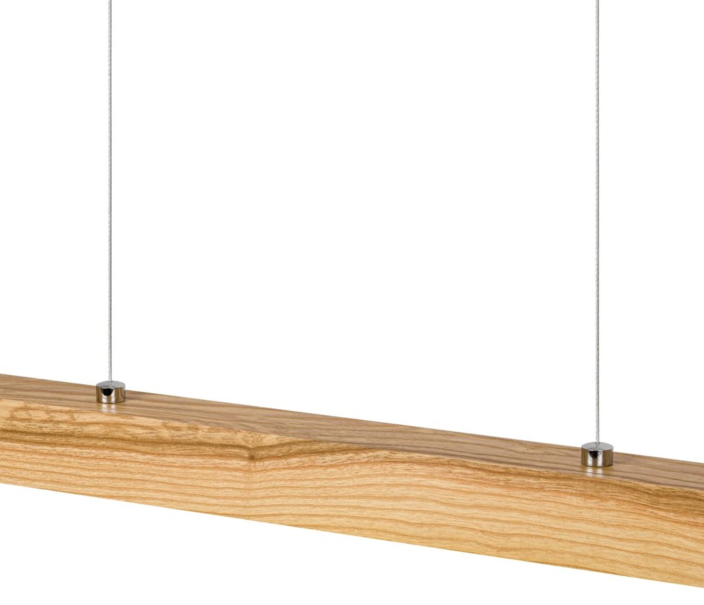 Lampa wisząca LED 80 cm z drewna jesionowego w stylu rustykalnym L80KB