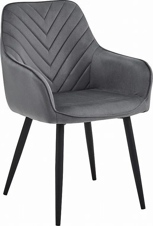 Krzesło do jadalni Valora WAAV – ciemnoszary aksamit z czarnymi nogami x 1