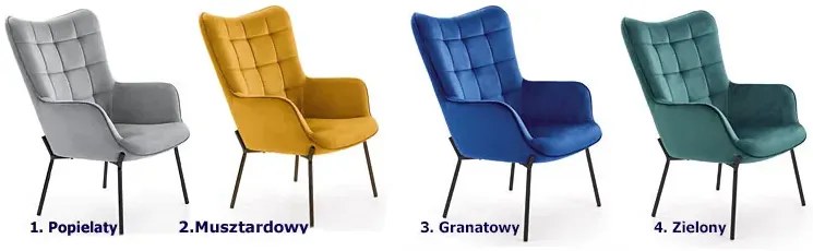 Popielaty tapicerowany fotel wypoczynkowy - Adis 2X