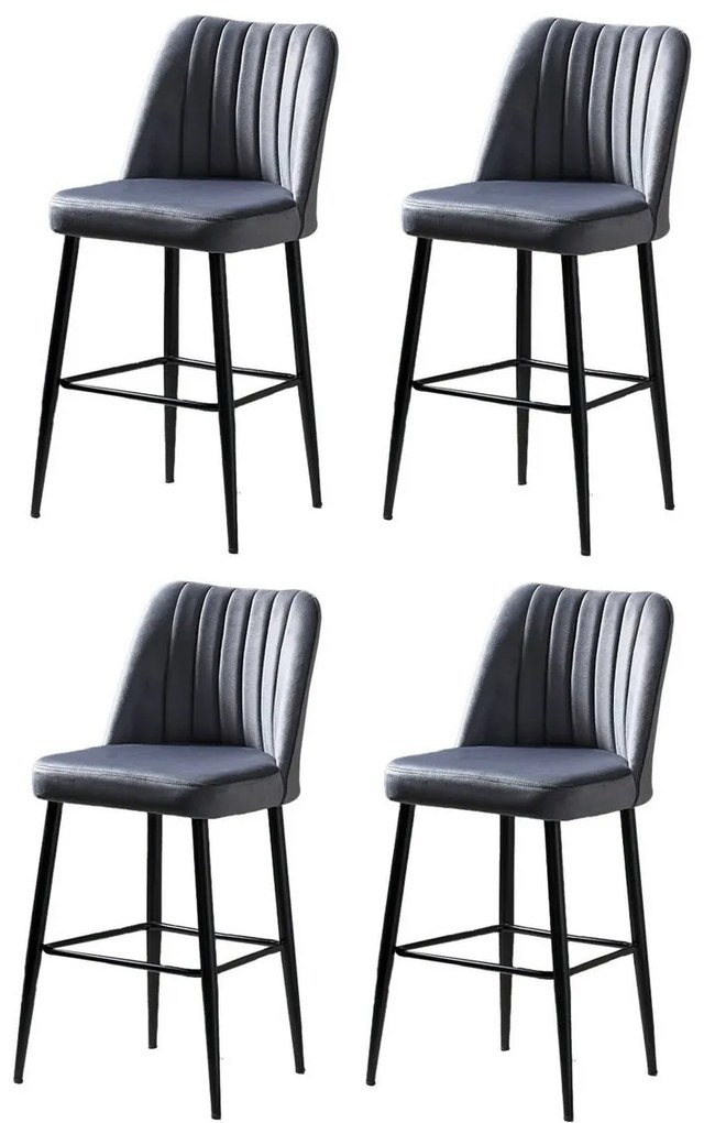 Zestaw krzeseł barowych Vento Grey and Black, 4 szt., 4 szt.