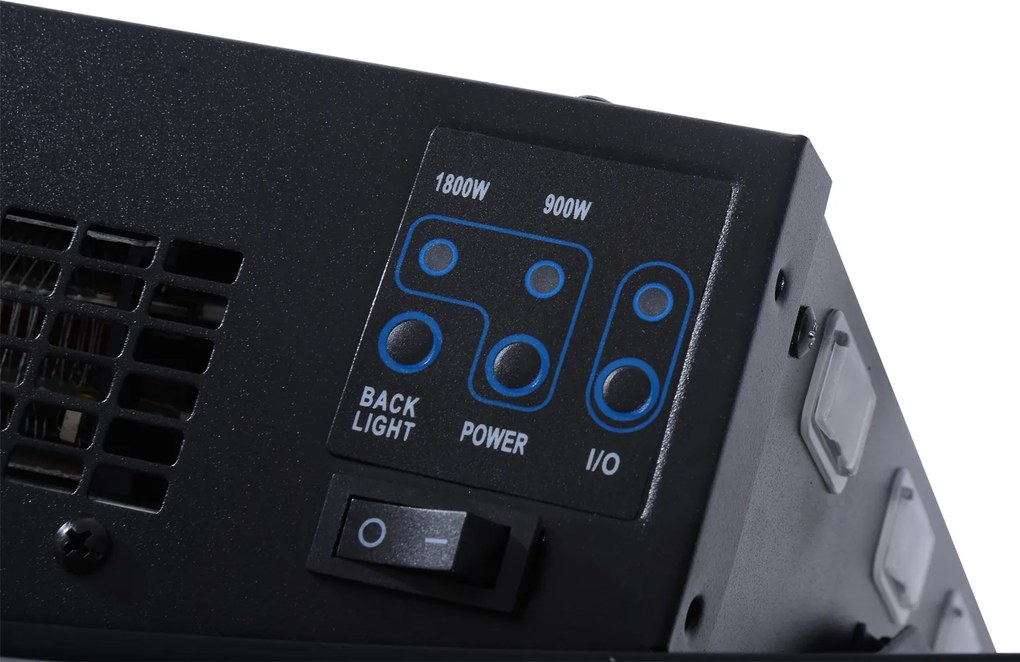 Homcom Kominek Elektryczny Led Ścienny 900/1800 W Czarny