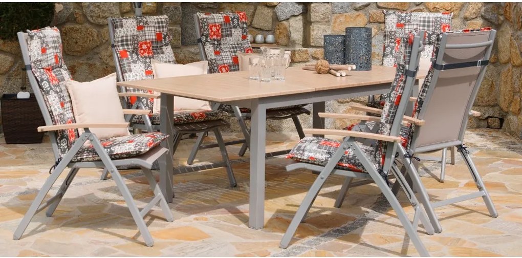 Doppler EXPERT WOOD - ogrodowy aluminiowy fotel regulowany