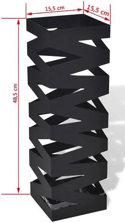 Czarny nowoczesny metalowy parasolnik Regros 4X