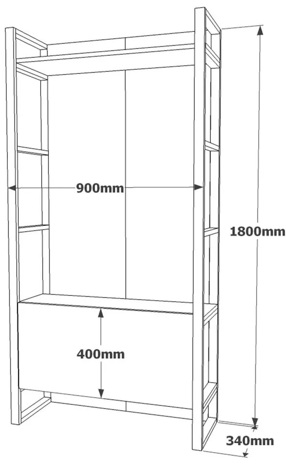 Zestaw do przedpokoju w dekorze sosny Yvette – Kalune Design