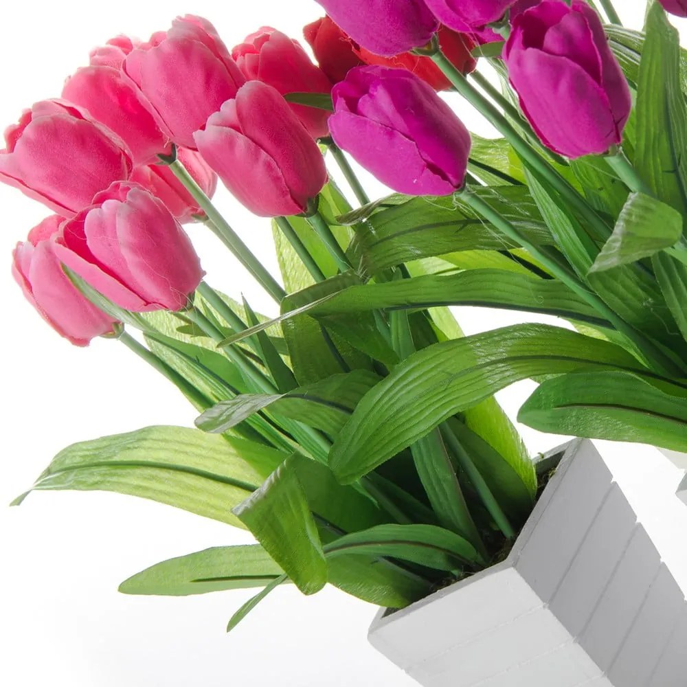 Zestaw 3 kwiatków dekoracyjnych w doniczkach Casa Selección Tulip