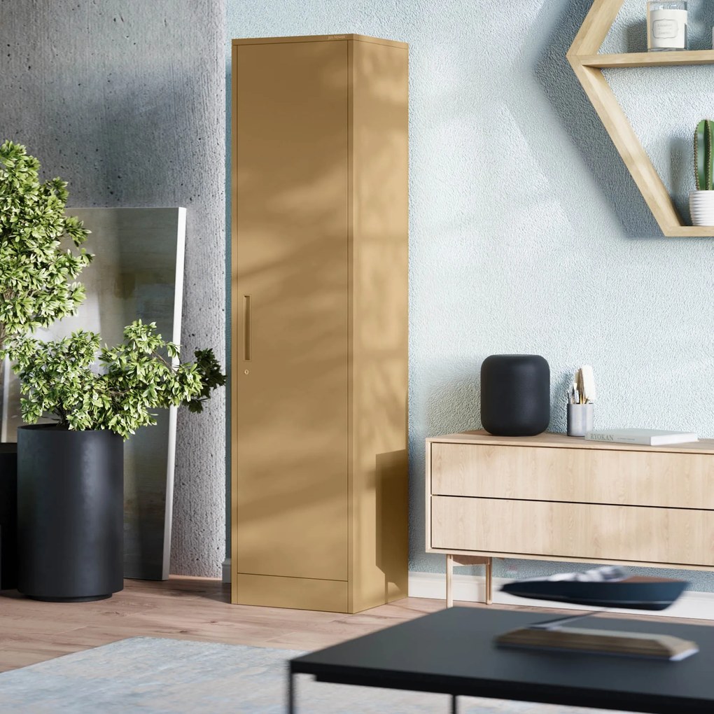 Szafa biurowa metalowa na akta, wąska, beżowa, 450x1850x400 mm: ALEX Fresh Style