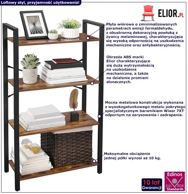 Industrialny Regał Na Książki Do Salonu C6-L74