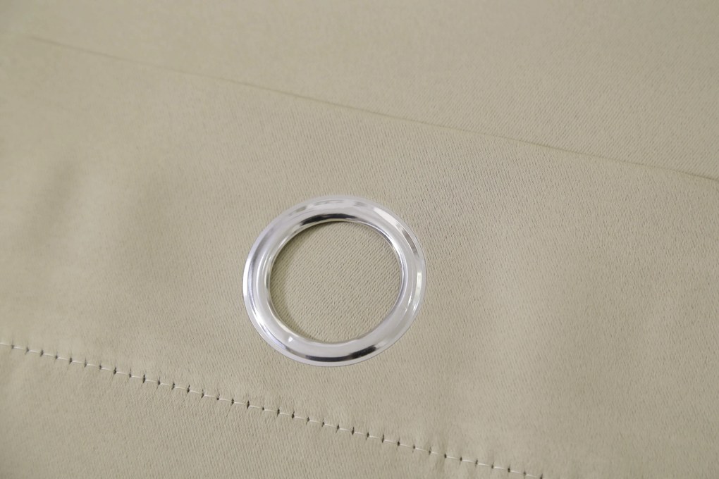 Beżowa zasłona OXFORD 140x250 cm Zawieszanie: Metalowe pierścienie